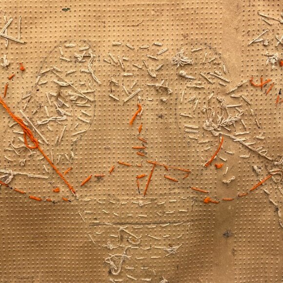 Vintage Plastic Button and Glass Bead Parrots and Flower Paper Backed Picture - Picture 7 of 8